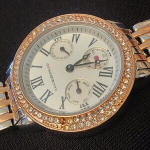 Isaac Mizrahi Two-Tone Watch with Crystal Accents